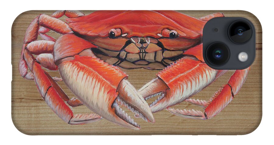 Dungeness Crab iPhone 14 Case featuring the painting Dungeness Crab by Kevin Hughes