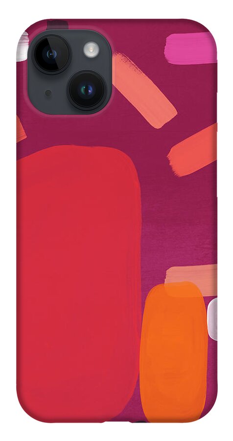 Abstract iPhone 14 Case featuring the mixed media Elation 5- Abstract Art by Linda Woods by Linda Woods