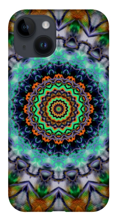 Mandala iPhone Case featuring the digital art Electric Mandala by Angela Weddle