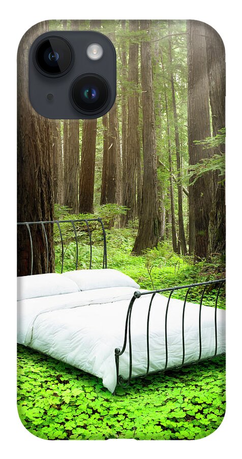 Tranquility iPhone Case featuring the photograph Empty Bed Standing In Bed Of Clovers In by Stephen Swintek
