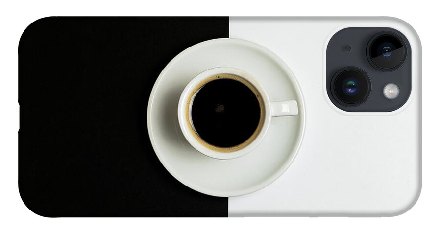 Coffee iPhone 14 Case featuring the photograph Espresso coffee on a white pot by Michalakis Ppalis