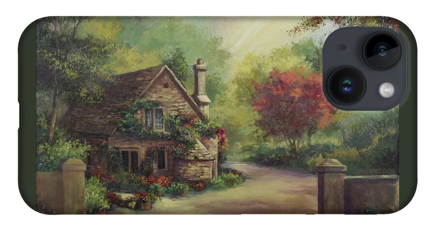 European Cottage iPhone 14 Case featuring the painting European Cottage I by Lynne Pittard