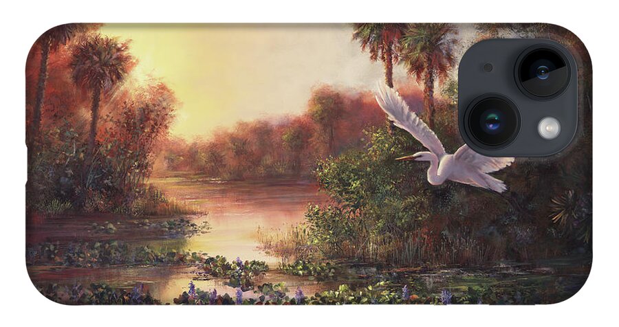 Landscape iPhone 14 Case featuring the painting Everglades Sunset by Lynne Pittard