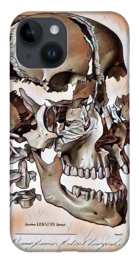Skull iPhone Case featuring the digital art Exploding Skull by Jackie MacNair