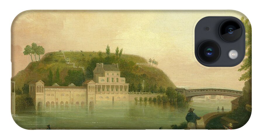 Fairmount Waterworks iPhone 14 Case featuring the painting Fairmount Waterworks about 1838 by Unknown