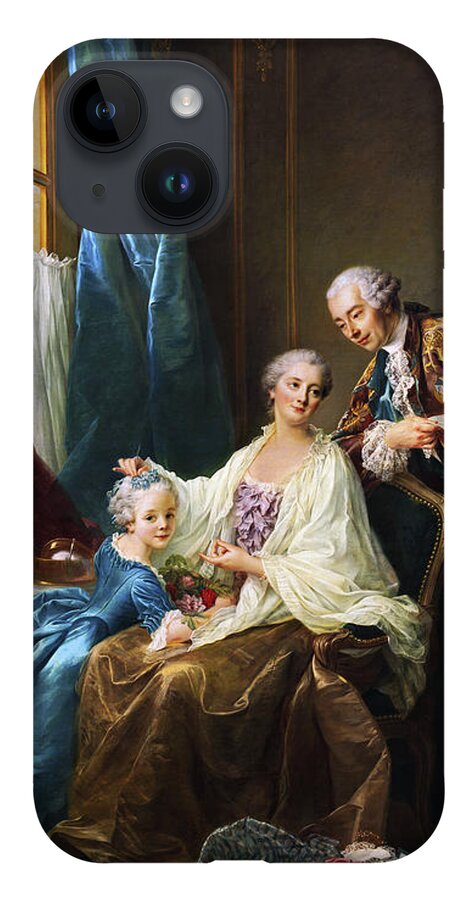 Family Portrait iPhone 14 Case featuring the painting Family Portrait by Francois-Hubert Drouais by Rolando Burbon
