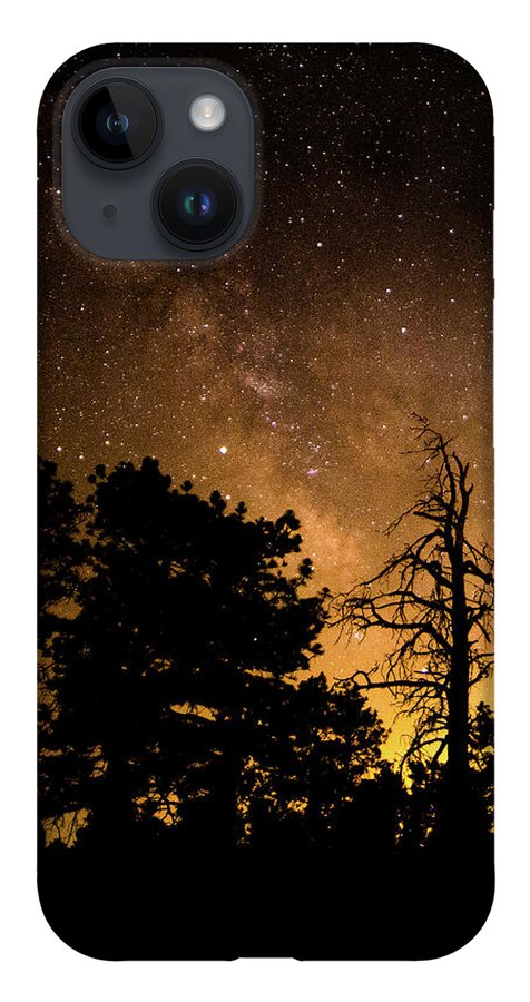 Castlewood Canyon State Park iPhone 14 Case featuring the photograph Fire and the Milky Way by Tim Kathka