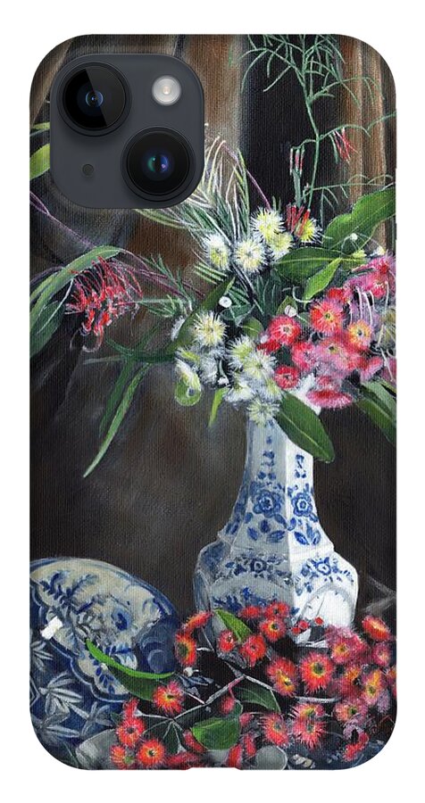 Still Life iPhone 14 Case featuring the painting Floral Arrangement by John Neeve