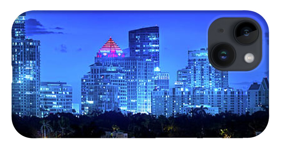 Fort Lauderdale iPhone 14 Case featuring the photograph Fort Lauderdale Skyline Panorama by Mark Andrew Thomas