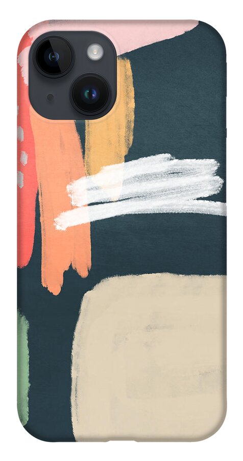 Modern iPhone 14 Case featuring the mixed media Fragments 2- Art by Linda Woods by Linda Woods