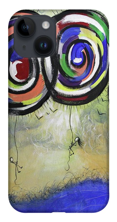 Abstract iPhone 14 Case featuring the painting Free 2 Corinthians 3-17 by Anthony Falbo