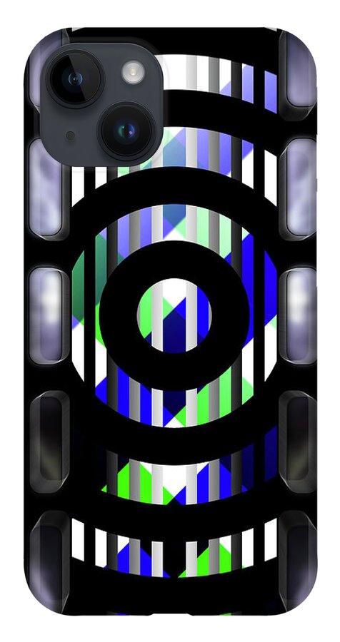 Pattern iPhone Case featuring the digital art GEOMask Rings by Rolando Burbon