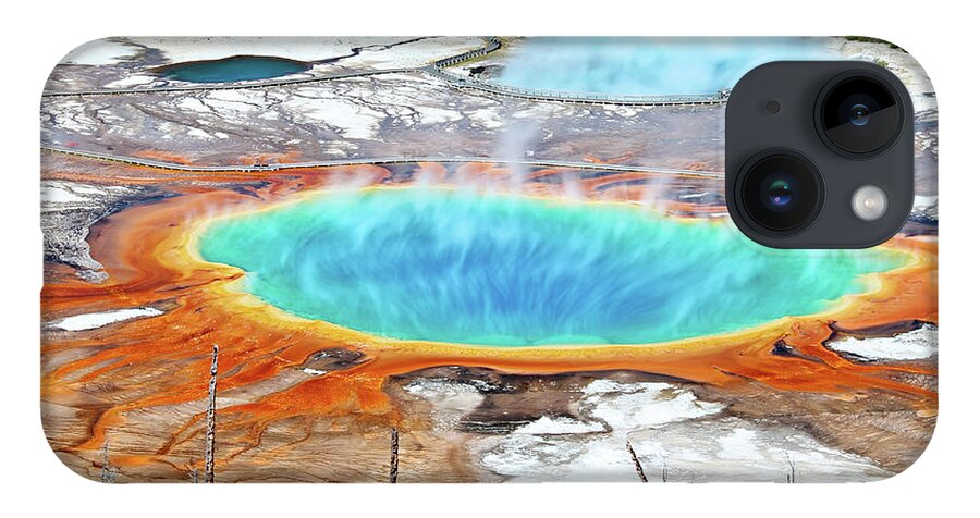Moving Up iPhone 14 Case featuring the photograph Geothermal Pool With Steam Rising by Chung Hu