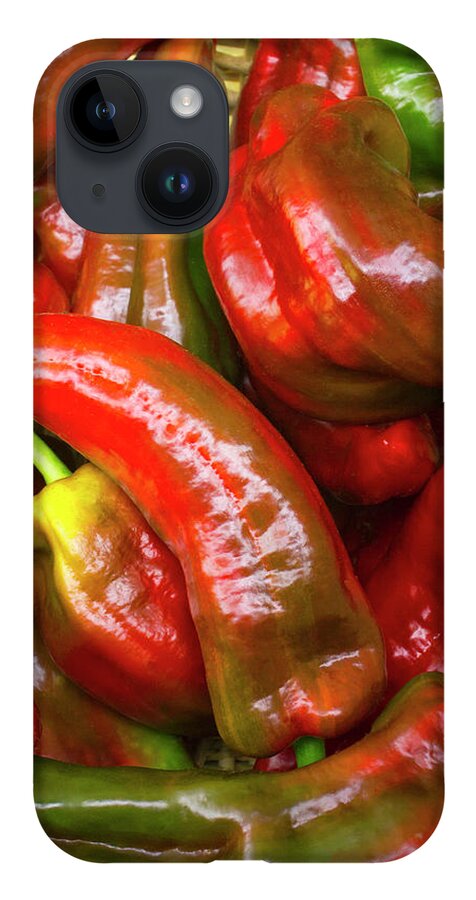Bell Pepper iPhone 14 Case featuring the photograph Giant Marconi Sweet Peppers by Michael Gadomski