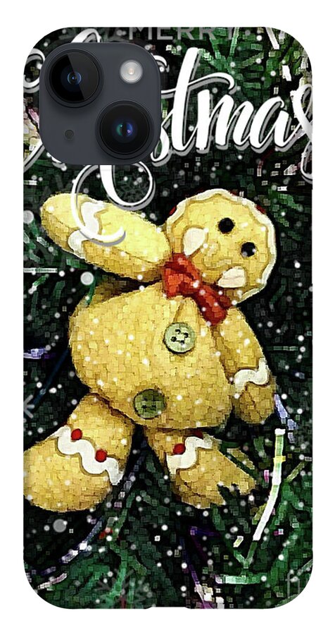Christmas iPhone Case featuring the digital art Gingerbread Man Christmas by Jackie MacNair