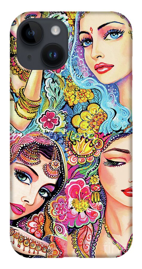 Bollywood Dancer iPhone 14 Case featuring the painting Glamorous India by Eva Campbell