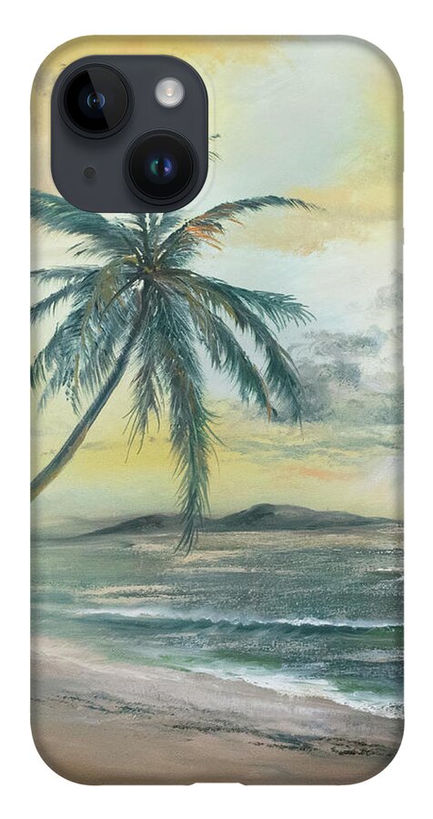 Sunset iPhone Case featuring the painting Golden Beach Sunset by Lynne Pittard
