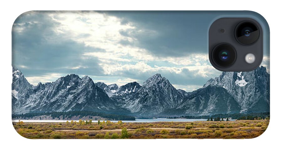 Scenics iPhone 14 Case featuring the photograph Grand Tetons In Dramatic Light by Ed Freeman