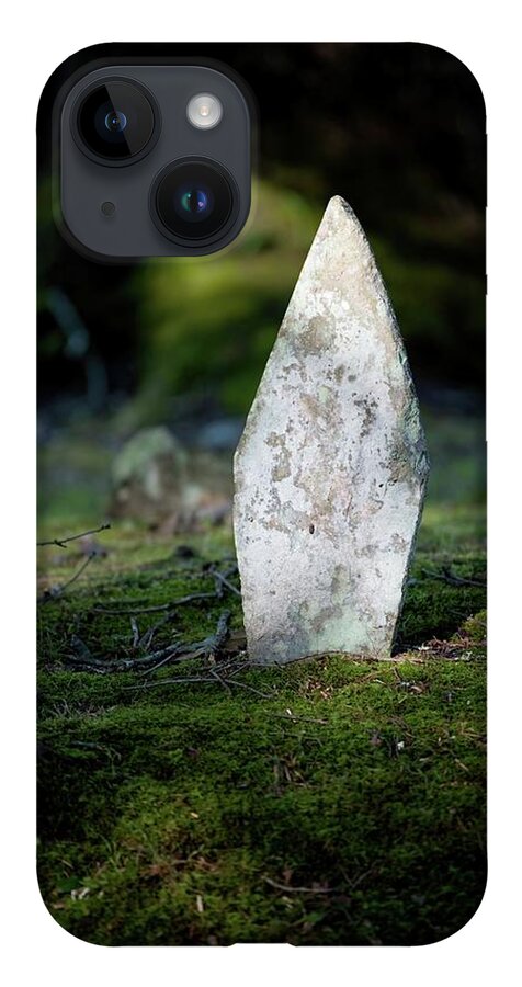 Gravestone iPhone 14 Case featuring the photograph Gravestone Under a Tree by T Lynn Dodsworth