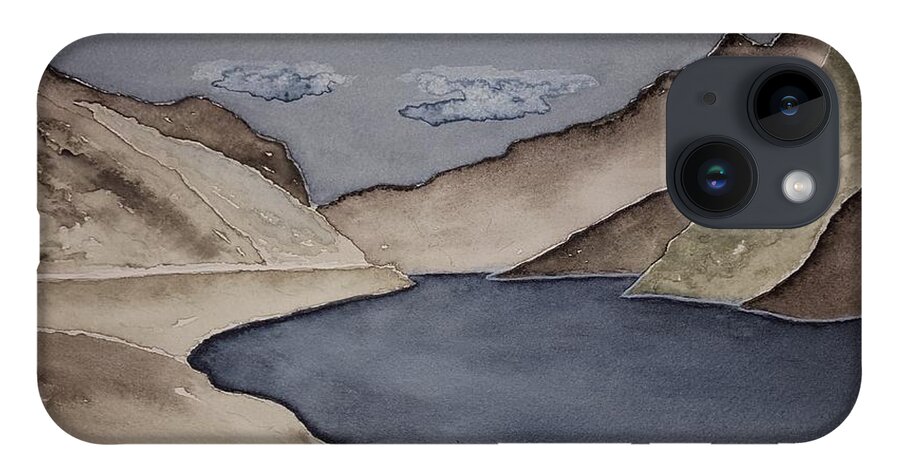 Watercolor iPhone Case featuring the painting Gray Land Lore by John Klobucher