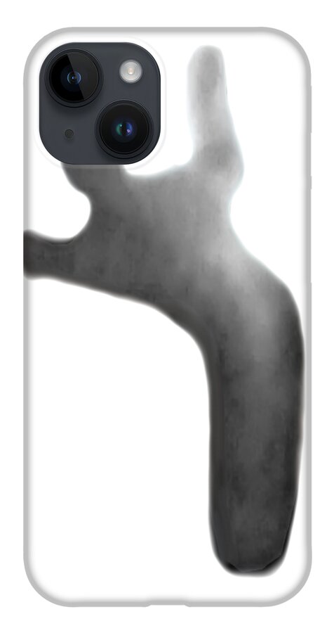Gray iPhone 14 Case featuring the mixed media Gray Real Ghost Impression by Delynn Addams