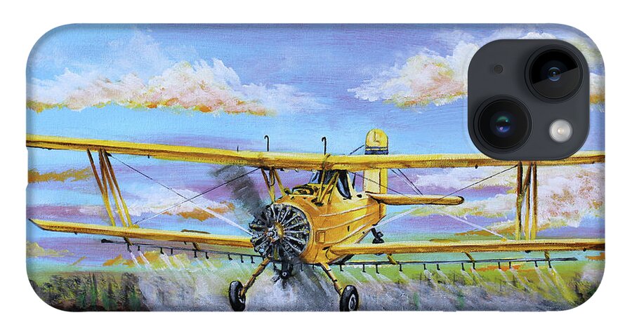 Ag Cat iPhone 14 Case featuring the painting Grumman Ag Cat by Karl Wagner