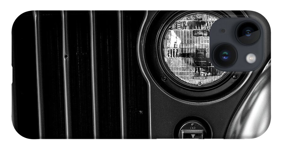 Black And White iPhone Case featuring the photograph Headlight, Jeep by Edward Lee