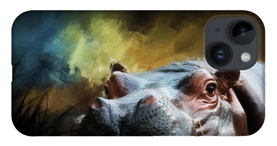 Hippopotamus iPhone 14 Case featuring the photograph Hippo up close by Randall Allen