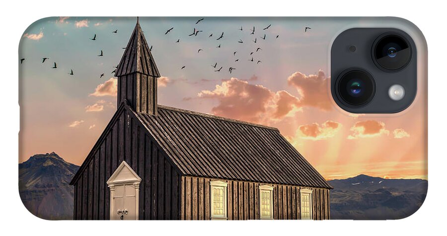 Iceland iPhone 14 Case featuring the photograph Iceland Chapel by David Letts