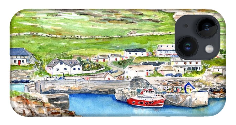 Ireland iPhone Case featuring the painting Inishturk Island Ireland by Carlin Blahnik CarlinArtWatercolor