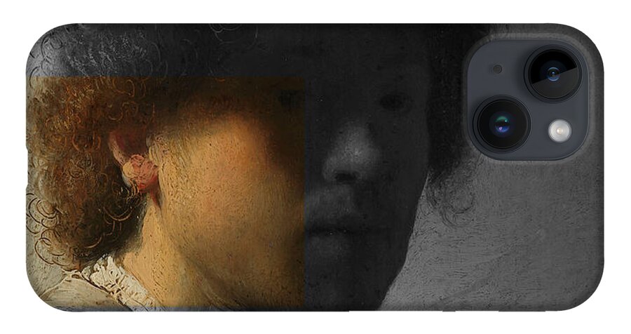 Post Modern Art iPhone 14 Case featuring the digital art Inv Blend 16 Rembrandt by David Bridburg