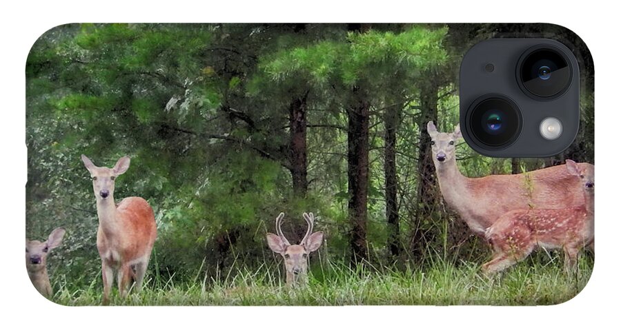 Deer iPhone 14 Case featuring the photograph I've Been Spotted by Michael Frank