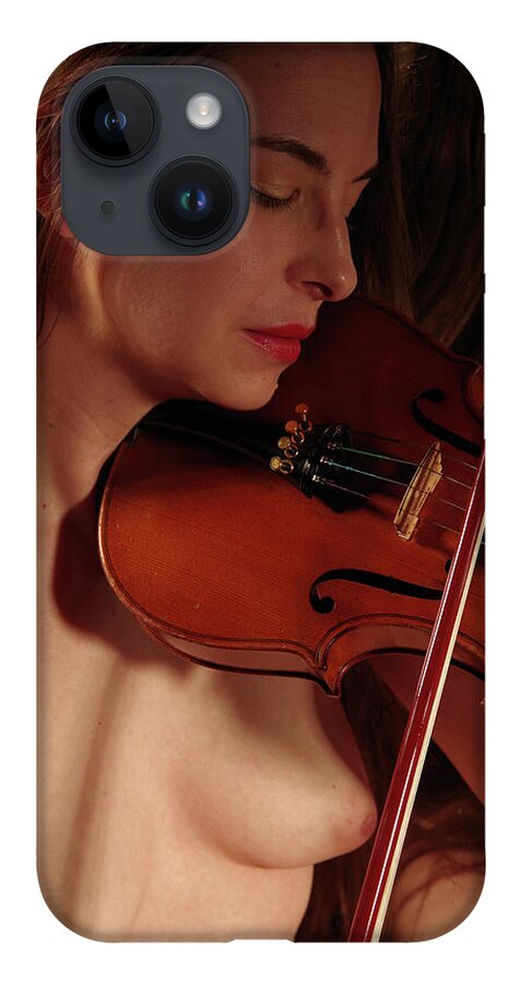 Nude Music Violin iPhone 14 Case featuring the photograph Kazt0935 by Henry Butz