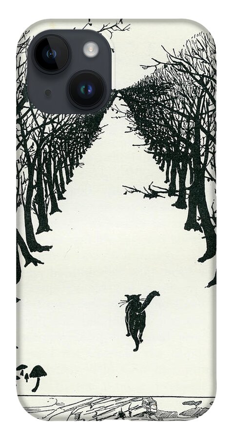 Book Illustration iPhone 14 Case featuring the drawing The Cat That Walked by Himself by Rudyard Kipling