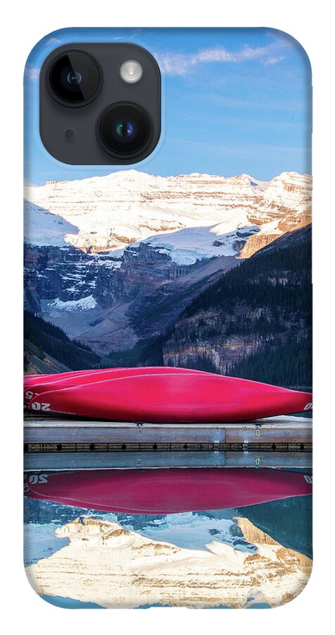 Banff Np iPhone 14 Case featuring the photograph Lake Louise Canoes by Tim Kathka
