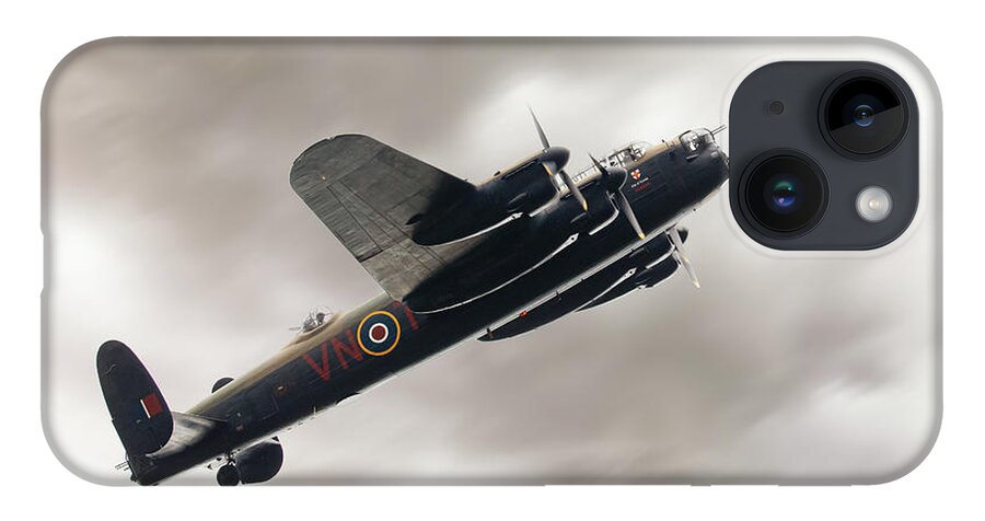Aviation iPhone 14 Case featuring the photograph Lancaster bomber close up fly past by Simon Bratt