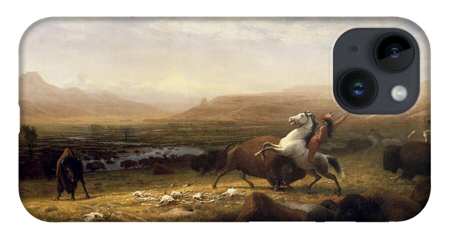 Bufalo iPhone 14 Case featuring the painting Last of the Buffalo Hunt by Troy Caperton