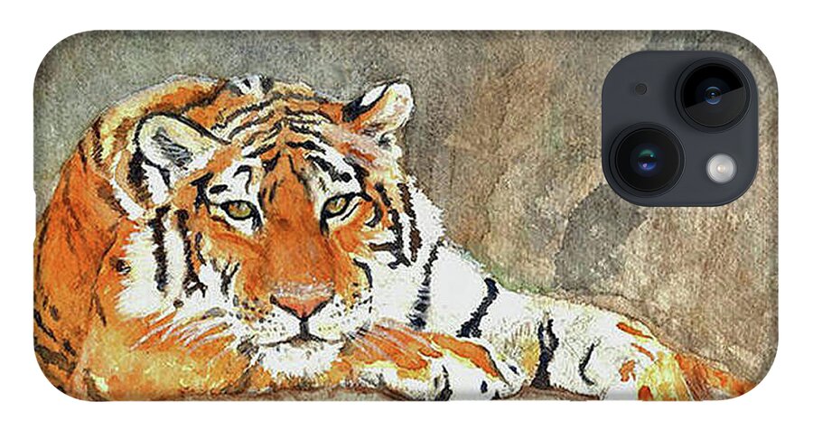 Tiger iPhone Case featuring the painting Lord of the Jungle by Marlene Schwartz Massey