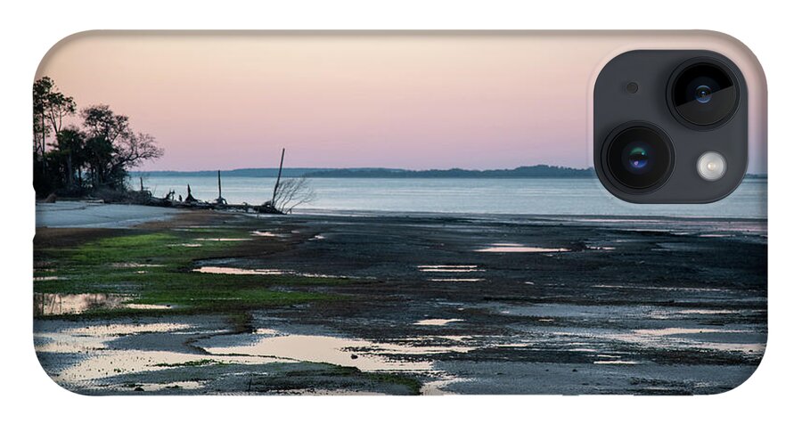 Low Tide iPhone 14 Case featuring the photograph Low-Tide Sunset at Dolphin Head's Hidden Beach by Dennis Schmidt
