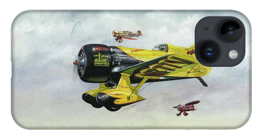 Granville iPhone 14 Case featuring the painting Lowell Bayle's Gee Bee by Simon Read
