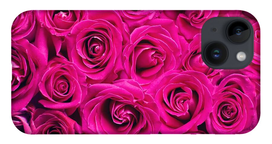 Flower iPhone Case featuring the photograph Magenta roses by Top Wallpapers