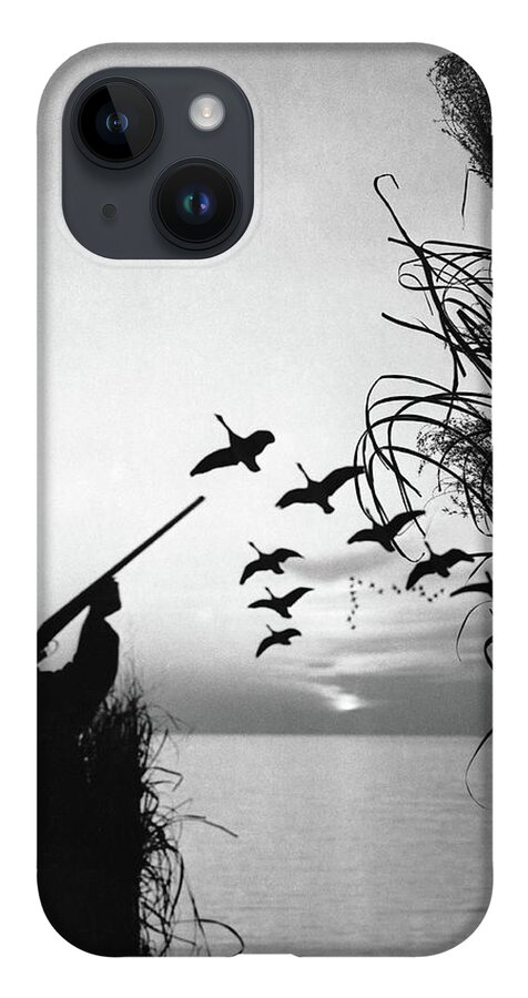 Rifle iPhone 14 Case featuring the photograph Man Duck-hunting by Stockbyte