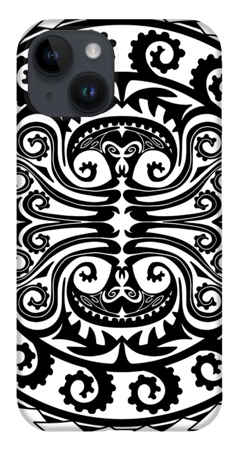 Maori iPhone 14 Case featuring the digital art Maori Octopus by Piotr Dulski