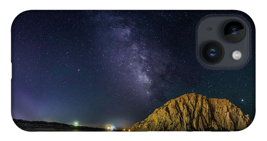Morro Rock iPhone 14 Case featuring the photograph Milky Way over Morro Rock by Mike Long