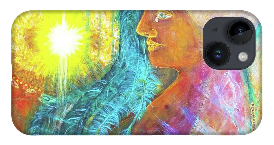 Phoenix Symbolism. Spirals iPhone Case featuring the painting Mistress of Solutions by Feather Redfox