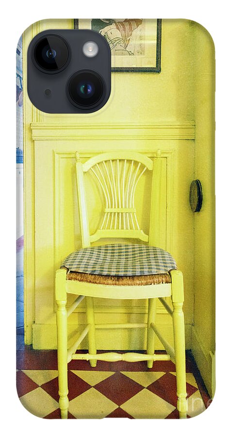 France iPhone 14 Case featuring the photograph Monet's Kitchen Yellow Chair by Craig J Satterlee