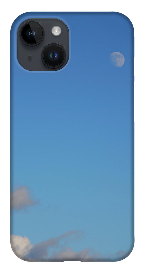 Cloud iPhone 14 Case featuring the photograph Moon over cloud by Kathleen Gauthier