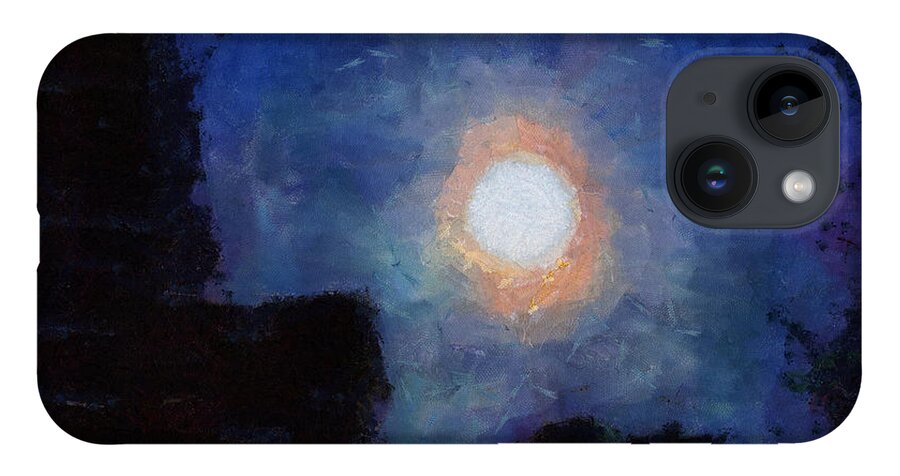 Moon iPhone Case featuring the mixed media Moonscape by Christopher Reed