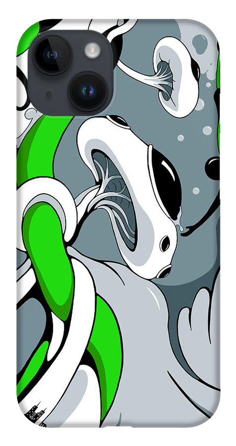 Vines iPhone 14 Case featuring the drawing More Slaw by Craig Tilley