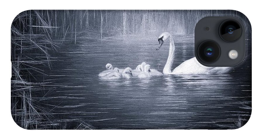 Swan iPhone 14 Case featuring the photograph Morning Bath by Jaroslav Buna